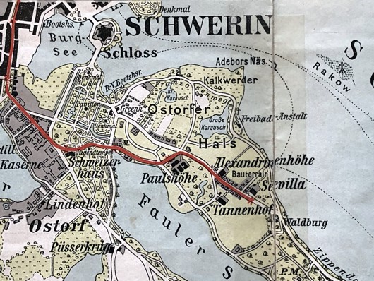 Stadtplan Schwerin 1910 - Paulshöhe